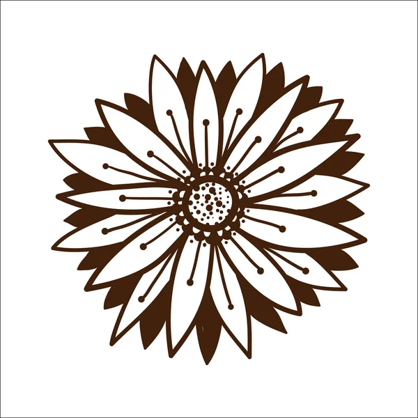 Абстрактна графічна квітка ізольована на білому . — стоковий вектор