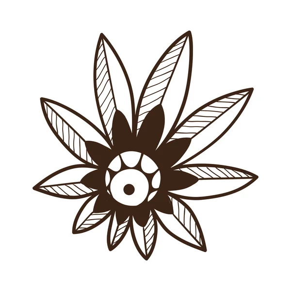 Flor gráfica abstracta aislada en blanco . — Vector de stock