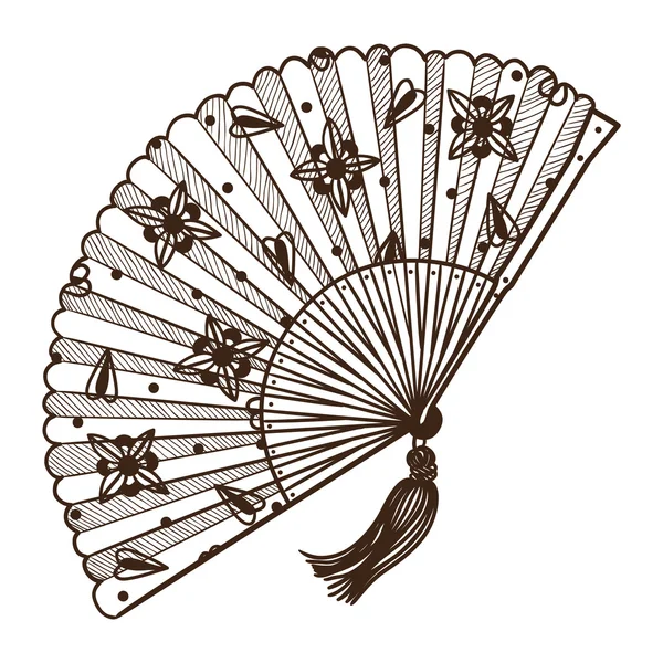 Lady's fan. — Stok Vektör