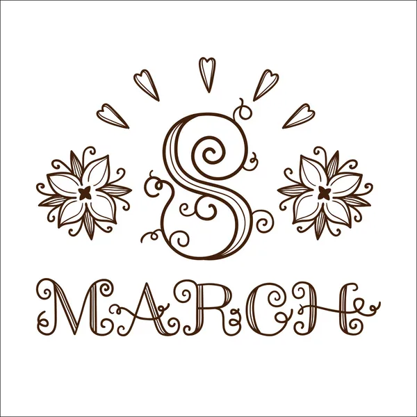 The eight 8 of march date. — Stock Vector