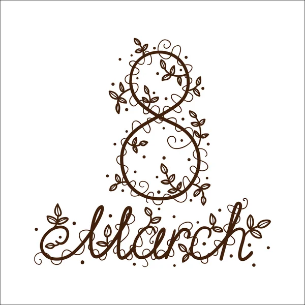 The eight 8 of march date. — Stock Vector