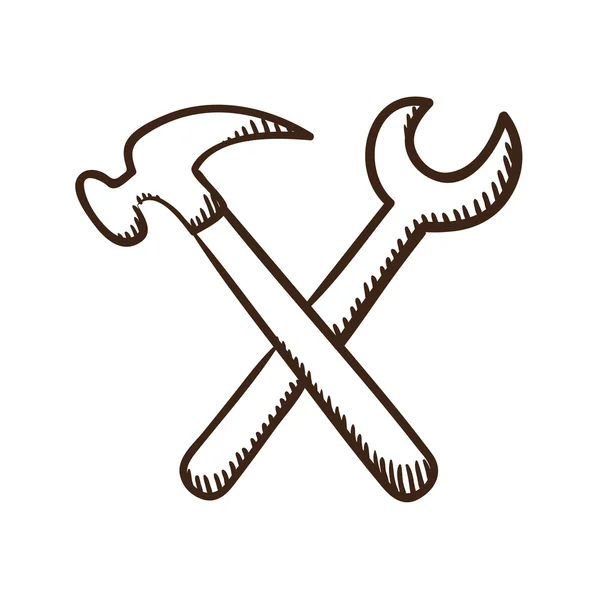Llave y destornillador símbolo de herramientas . — Archivo Imágenes Vectoriales