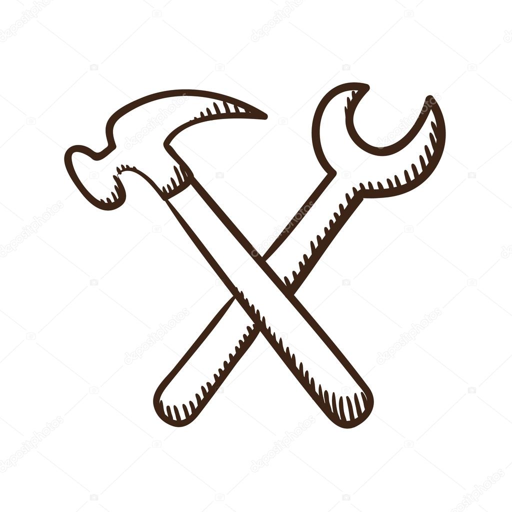 Wrench  and screwdriver tools symbol.