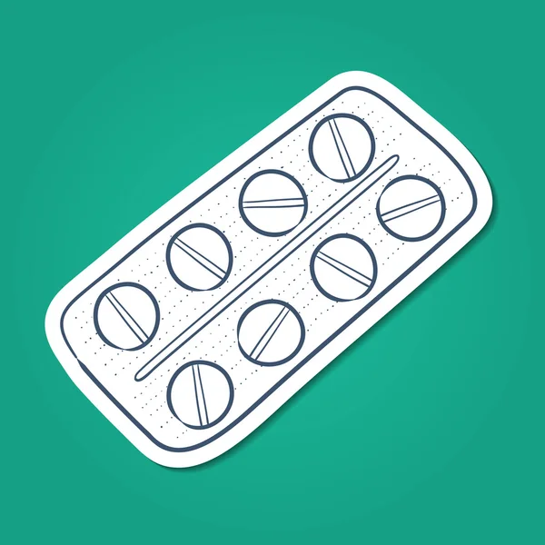 Tabletten pillen in een blisterverpakking. — Stockvector