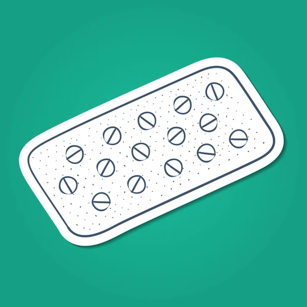 Tabletter piller i en blisterförpackning. — Stock vektor