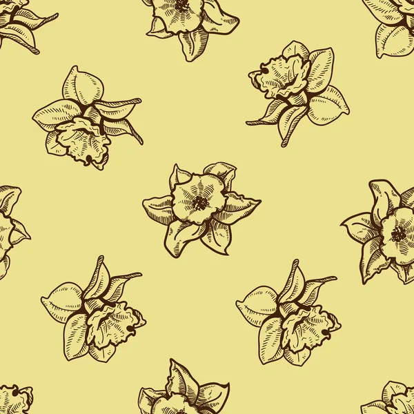 シームレスな花パターン。自然背景の概念. — ストックベクタ