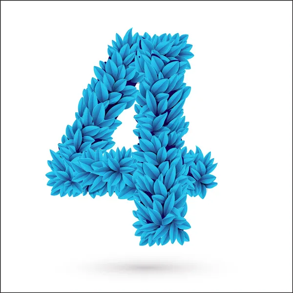 Four 4 number. — Stock Vector