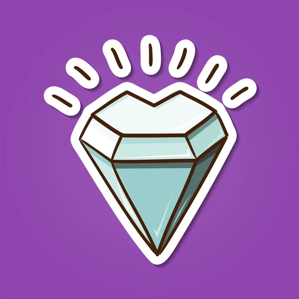 Pietra diamante a forma di cuore . — Vettoriale Stock