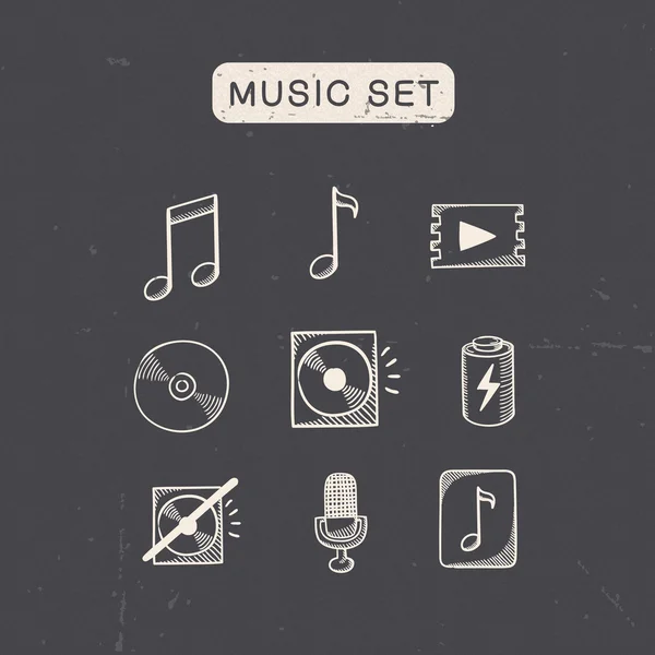 Music media audio symbols set. — Stock Vector