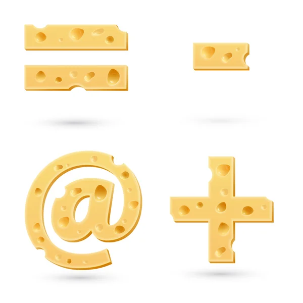 Set van kaas merken. — Stockvector