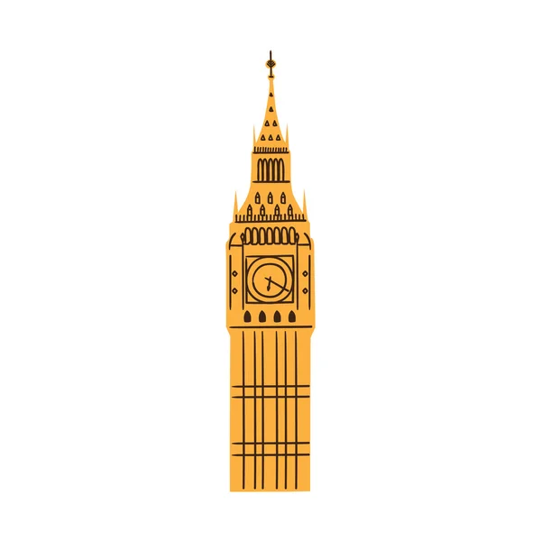 Wieża big Bena Londyn na białym tle. — Wektor stockowy