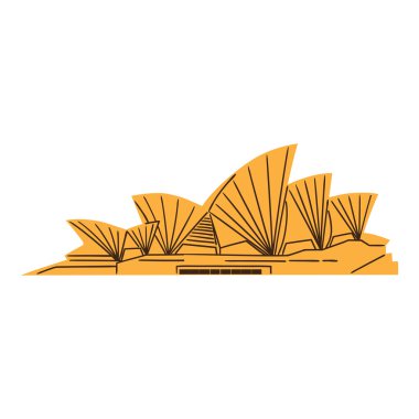sydney opera binası üzerinde beyaz izole.