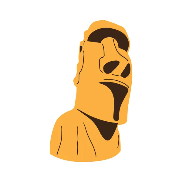 Isla de Pascua Estatua de Moai aislada en blanco . — Vector de stock