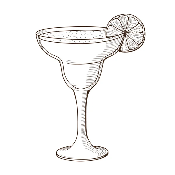 Margarita-Cocktail im Glas. — Stockvektor