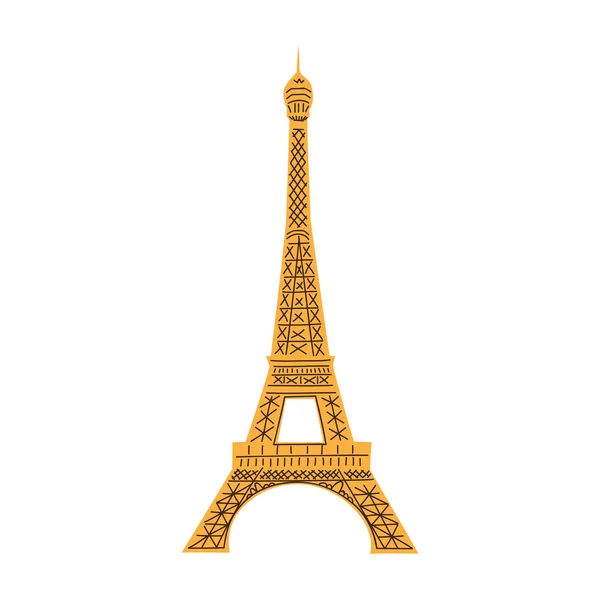 Tour Eiffel isolée sur blanc . — Image vectorielle