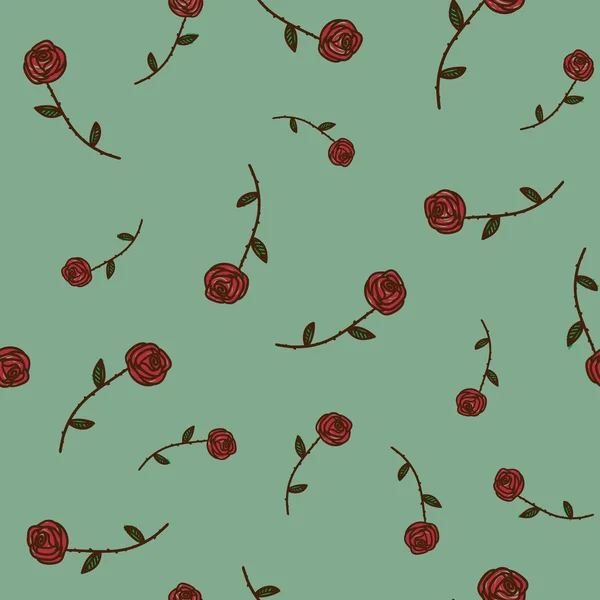 Roses seamless pattern. Sketch design elements. — Stock Vector