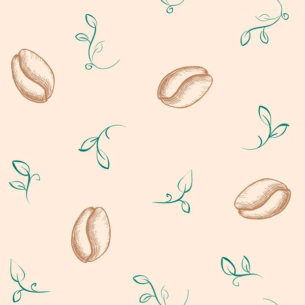 Grains et feuilles de café — Image vectorielle