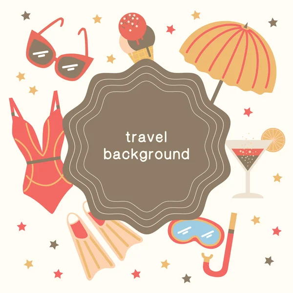 Summertime vacations and traveling background. — Stock Vector