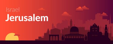 Kudüs, İsrail 'in ünlü şehir manzarası.