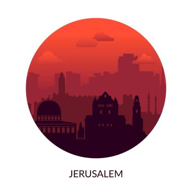 Kudüs, İsrail 'in ünlü şehir manzarası.