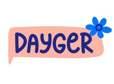 Eğlenceli kelime metin etiketi renkli tasarım ögesi.