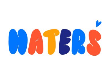 Eğlenceli kelime metin etiketi renkli tasarım ögesi.