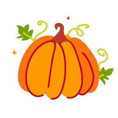 Olgun turuncu kabak üzerine beyaz izole.