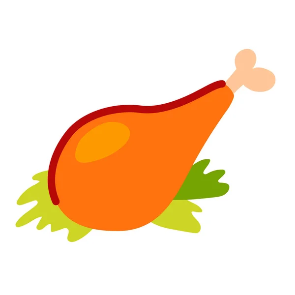 Pata de pollo asado aislada en blanco. — Vector de stock