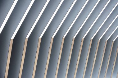 Soyut beyaz gri metal duvar, 3D metal fütüristik yüzey, modern bina tasarımı..