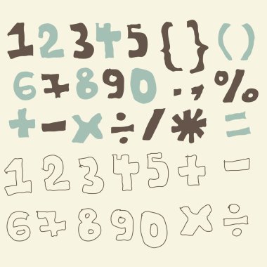 Funky basamak ve matematik işaretleri