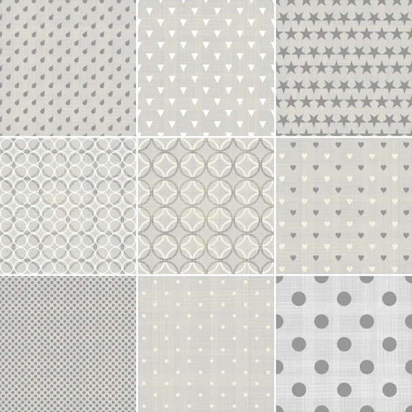 Set of faded blue retro polka dot seamless patterns — Wektor stockowy