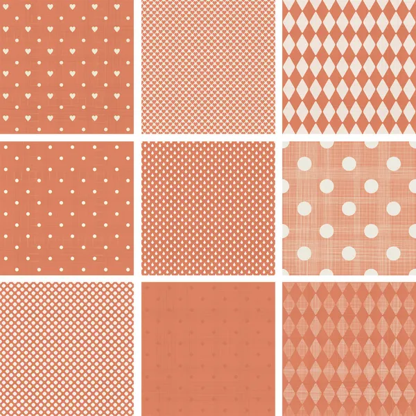 Set of faded blue retro polka dot seamless patterns — Wektor stockowy