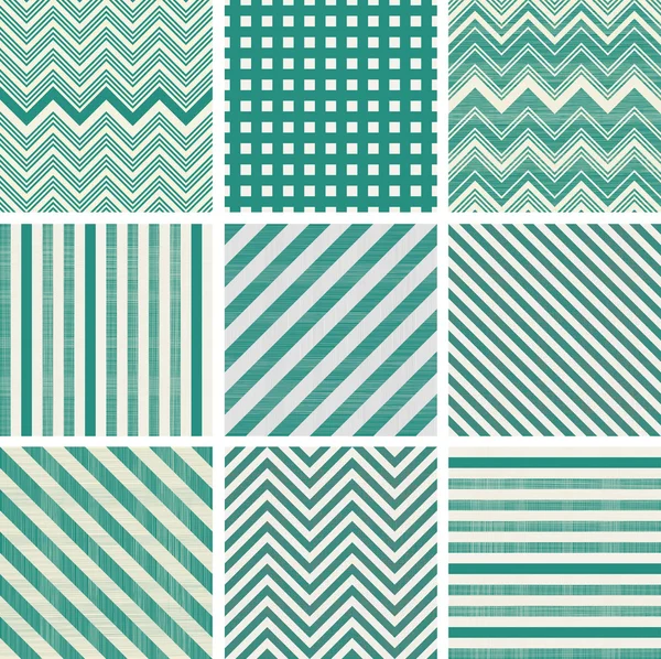 Set van retro turquoise patronen — Stockvector