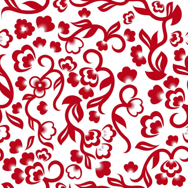 Motif floral chinois sans couture — Image vectorielle