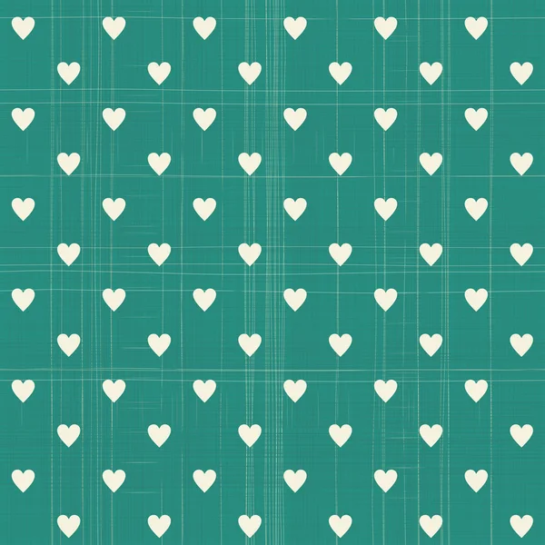 Patrón de corazones sin costuras con textura retro — Vector de stock