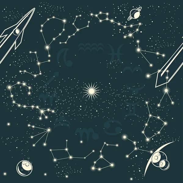 Zodiac constellations — Stock Vector