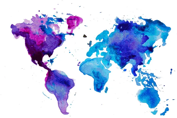 Mapa aquarela do mundo —  Vetores de Stock