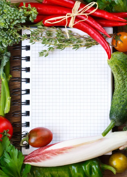 Vegetable notebook. — Stock Photo, Image