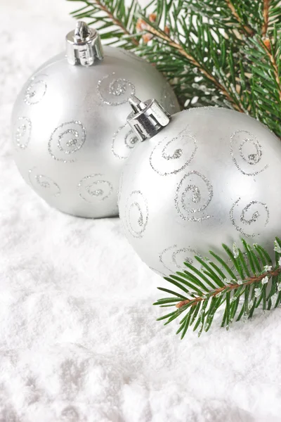 Silver baubles. — Stock Photo, Image