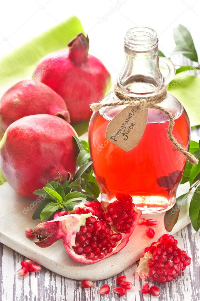 Homemade pomegranate juice.