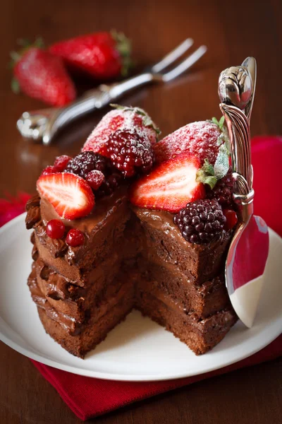 Schokoladenkuchen. Stockfoto