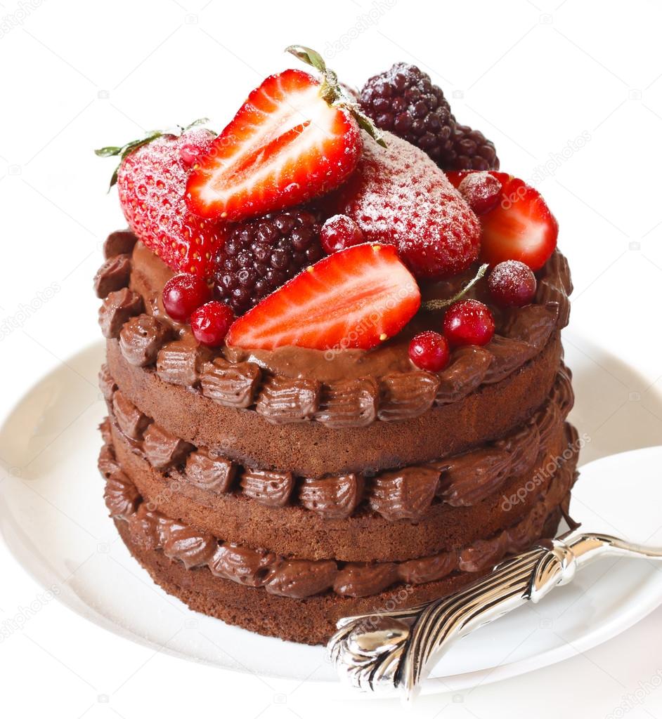 Delicious chocolate cake.