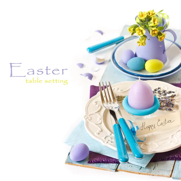 Wielkanocny stół ustawienie. — Zdjęcie stockowe