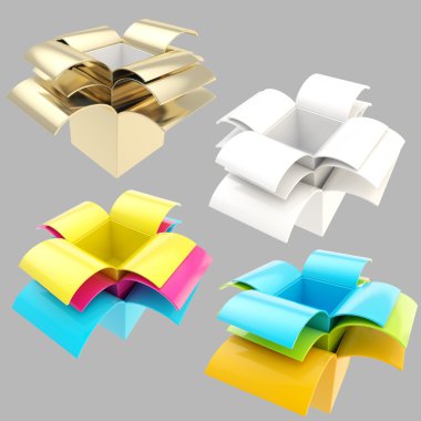 Package parcel boxes, set of four isolated
