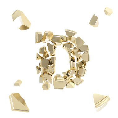 abc alfabe sembol parlak küçük parçalar halinde kırık