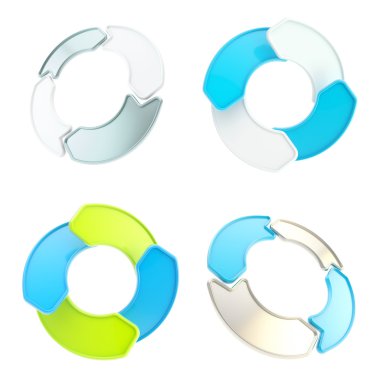 dört ok tasarlamak Arma etiket yuvarlak