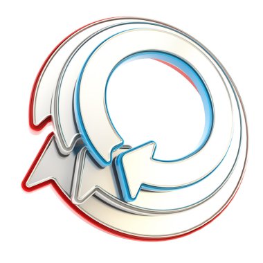 Üç renkli amblem simgesi yuvarlak üç ok yapılan