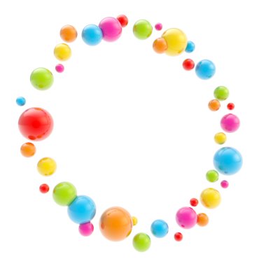 parlak küreler yapılmış yuvarlak daire tasarlamak çerçeve