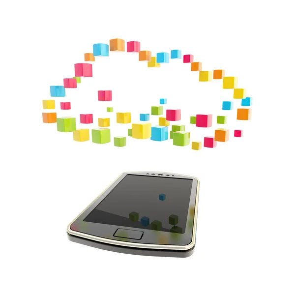 Mobile phone cloud computing concept — Stock Photo, Image