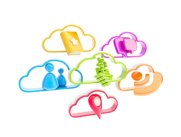 Cloud technologie mobiele toepassing iconen — Stockfoto